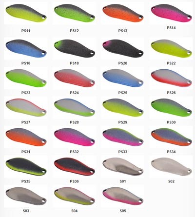 Цвета микро-колебалок SV Fishing Lures