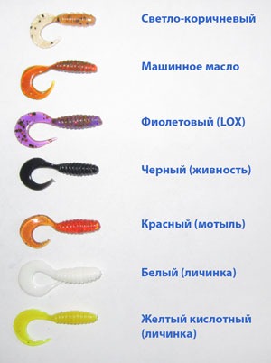 Цвета съедобки твистеров